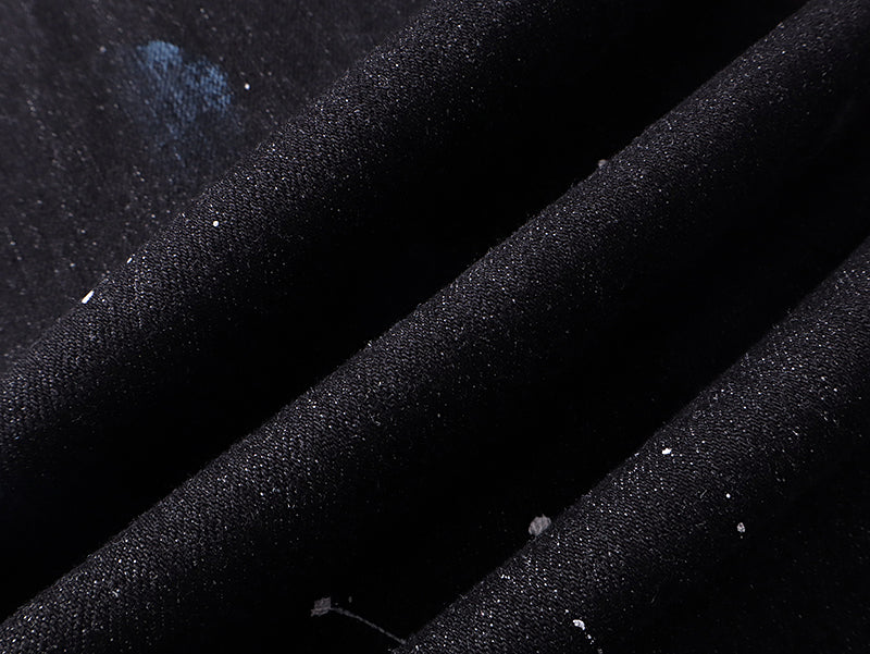 Purple Brand Rhinestone-Embellished Flare Jeans Faded Black
