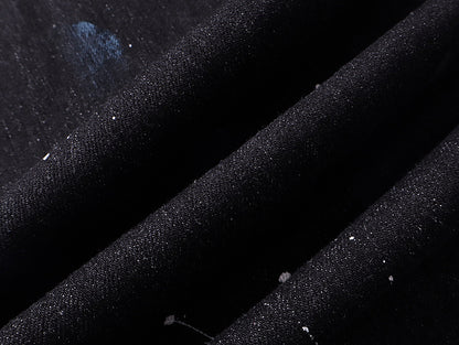 Purple Brand Rhinestone-Embellished Flare Jeans Faded Black