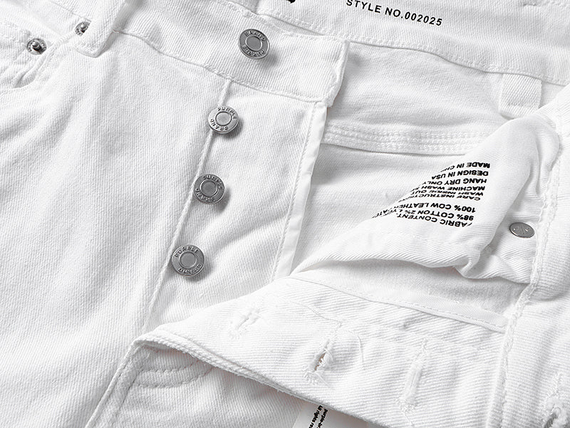 Purple Brand Repair Distressed Flare Jeans White