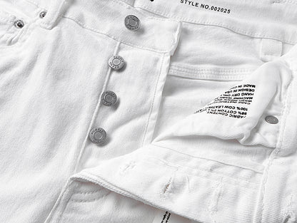 Purple Brand Repair Distressed Flare Jeans White