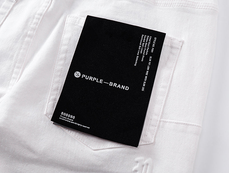 Purple Brand Monogram Star Flare Jeans White
