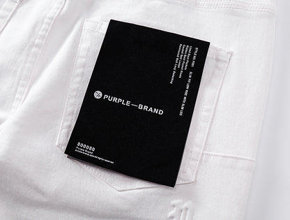 Purple Brand Monogram Star Flare Jeans White
