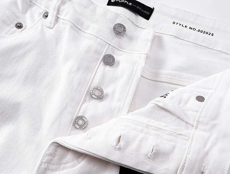 Purple Brand Monogram Star Flare Jeans White