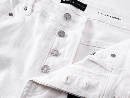 Purple Brand Monogram Star Flare Jeans White