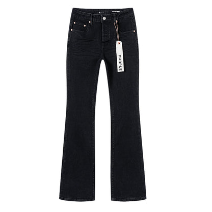 Purple Brand Washed Flared Jeans Black