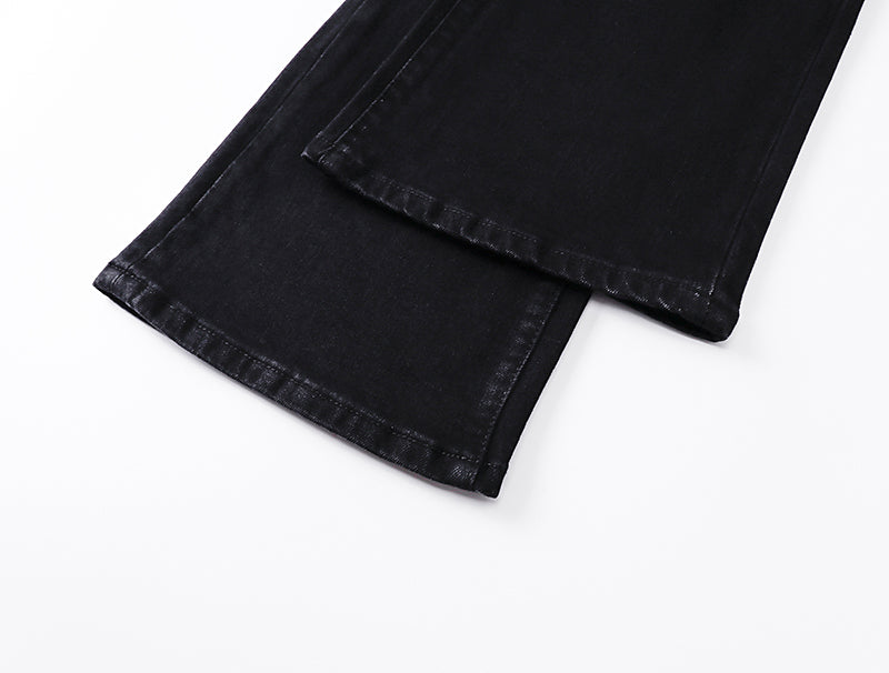Purple Brand Washed Flared Jeans Black