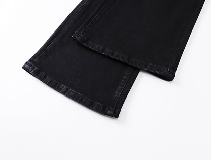 Purple Brand Washed Flared Jeans Black
