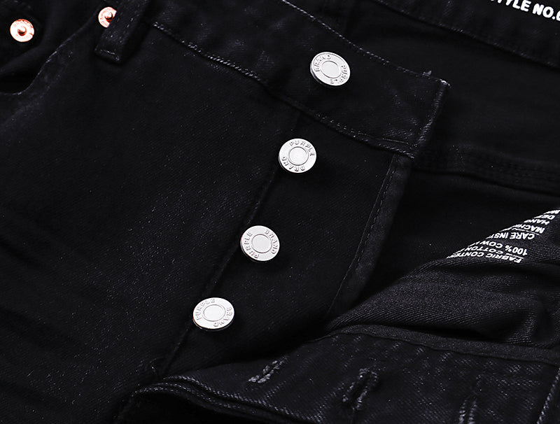 Purple Brand Washed Flared Jeans Black