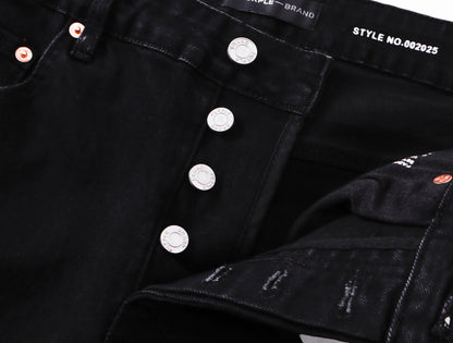 Purple Brand Rhinestone Cross Flare Jeans Black