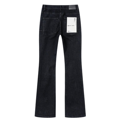 Purple Brand Rhinestone Cross Flare Jeans Black