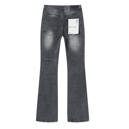 Purple Brand P004 Rhinestone Splatter Flare Jeans Washed Black