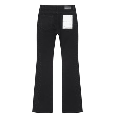 Purple Brand Striped Flared Jeans Black