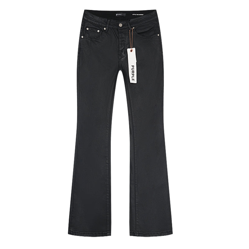 Purple Brand Coated Flared Jeans Black