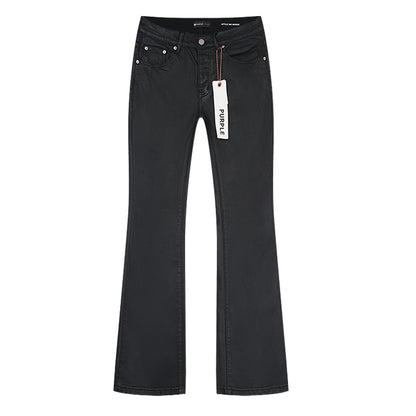 Purple Brand Coated Flared Jeans Black