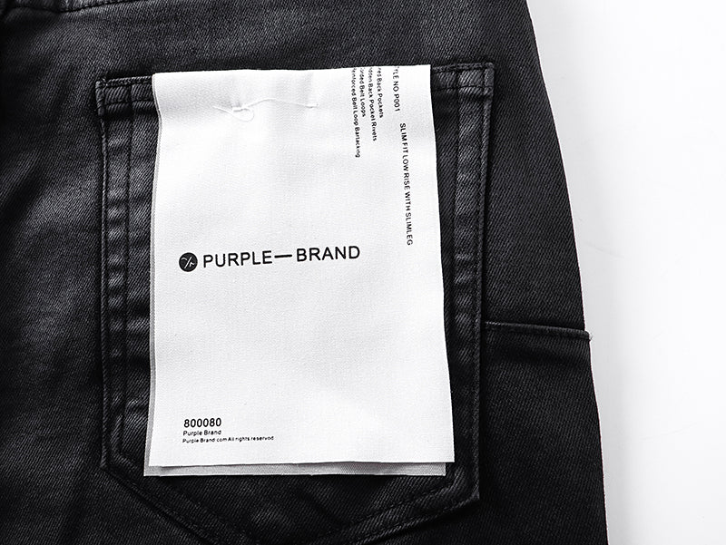 Purple Brand Coated Flared Jeans Black
