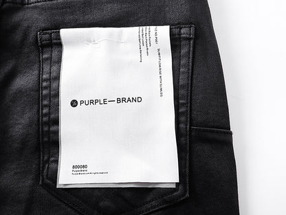 Purple Brand Coated Flared Jeans Black