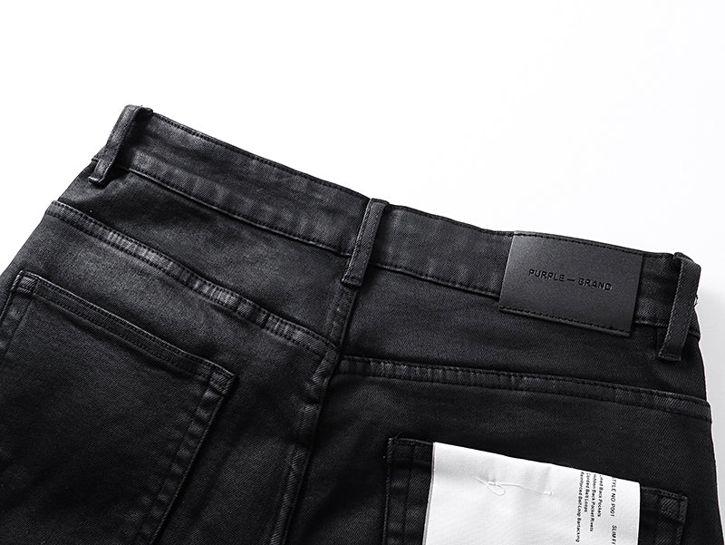 Purple Brand Coated Flared Jeans Black