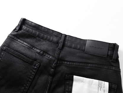 Purple Brand Coated Flared Jeans Black