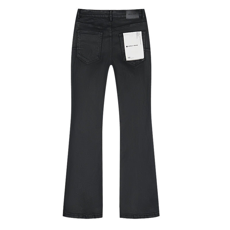 Purple Brand Coated Flared Jeans Black
