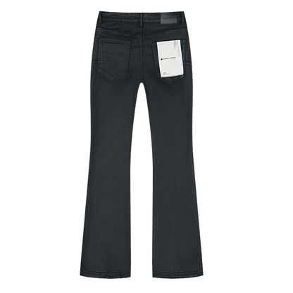Purple Brand Coated Flared Jeans Black