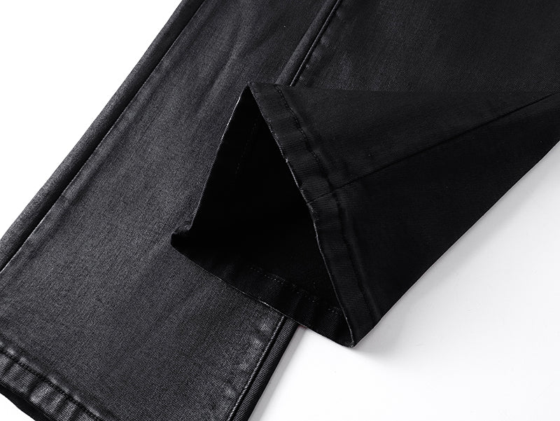 Purple Brand Coated Flared Jeans Black