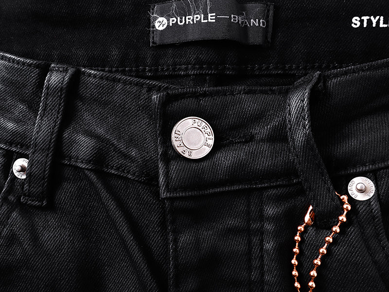 Purple Brand Coated Flared Jeans Black