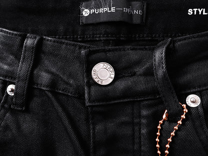 Purple Brand Coated Flared Jeans Black