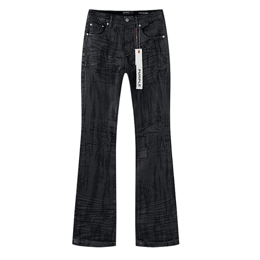 Purple Brand P004 Flare Pressed Coated Jeans Black