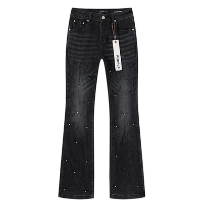 Purple Brand Crystal-Embellished Jeans Black