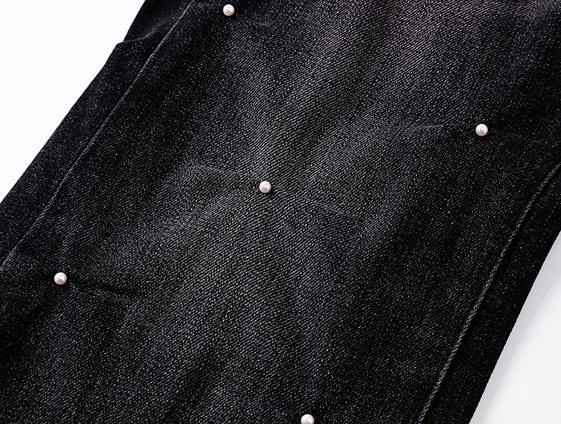 Purple Brand Crystal-Embellished Jeans Black