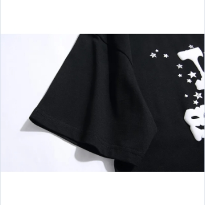 Men’s Black Spider Themed Cotton T shirt Trendy Y2K Street Style