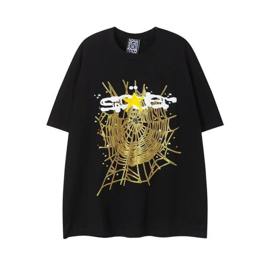 Spider Vintage Street Style Printed T-Shirt, Classic Design Showcasing Personality