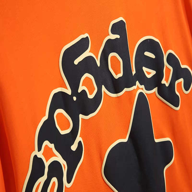 Sp5der Men’s Cotton T-Shirt Featuring Star and Spider Graphics