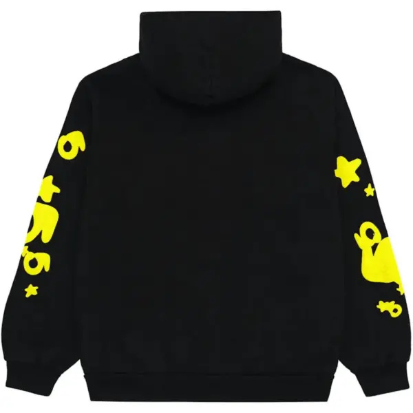 Sp5der Beluga Hoodie Onyx/Yellow | Unisex Y2K Graphic Oversized Sweatshirt