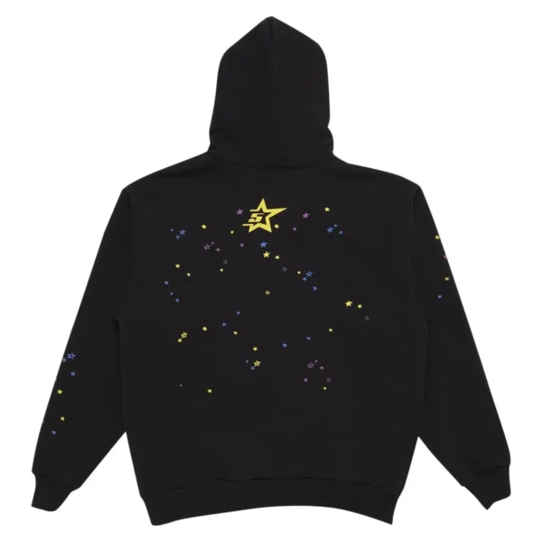 SP5DER graphic-print "Black" Hoodie | Black | Unisex Y2K Oversized Pullover, 100% Cotton Fleece