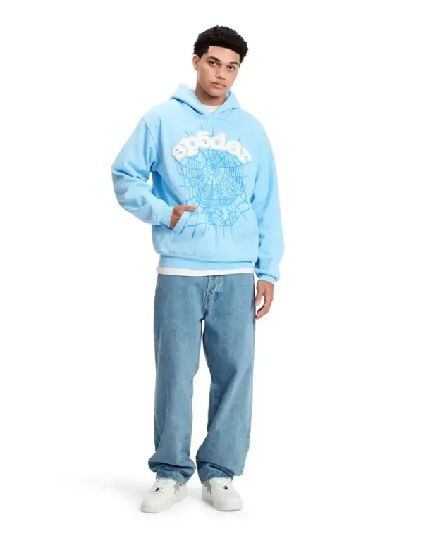 Sp5der Web Hoodie Sky Blue