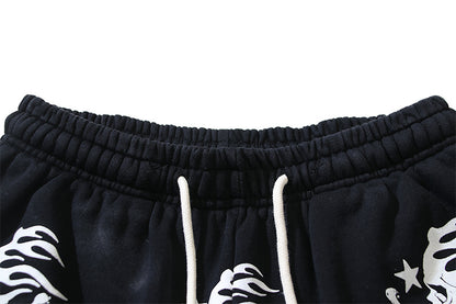 Hellstar Skull Shorts - Vintage Washed Black Sweat Shorts