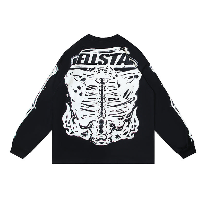 HELLSTAR Airbrushed Bones Graphic Long Sleeve Tee