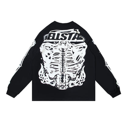 HELLSTAR Airbrushed Bones Graphic Long Sleeve Tee