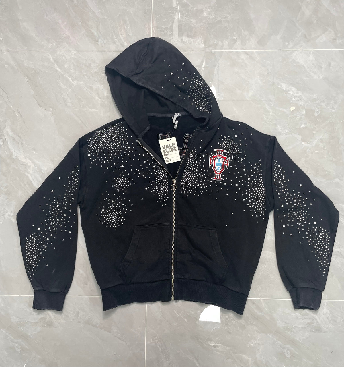 Vale Forever "Pluto Clustered" Full Zip Up Hoodie - Washed Black
