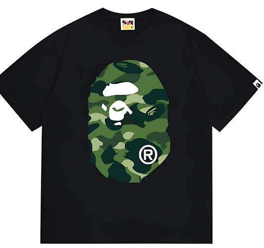 BAPE 1st Camo Big Ape Head Tee Black Green