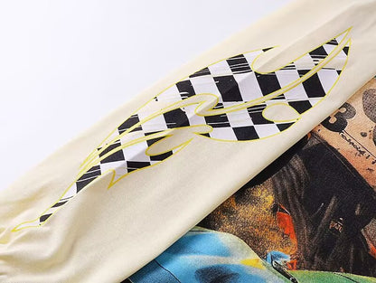 Godspeed Desert Supercar Graphic Long-Sleeve Tee – Sand | Unisex Y2K Oversized Cotton Tee
