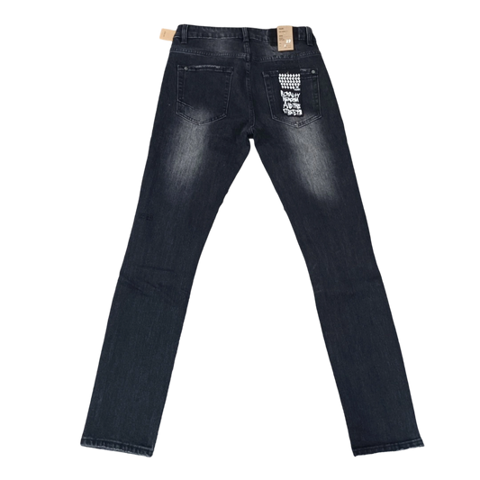Ksubi Chitch Slim Men's Ripped Washed Black Jeans