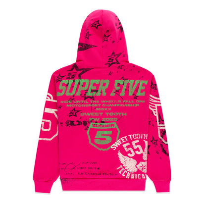 SP5DER Stencil Hoodie Pink