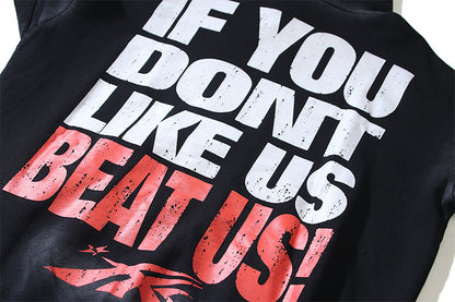Hellstar If You Dont Like Us Beat Us Hoodie Black