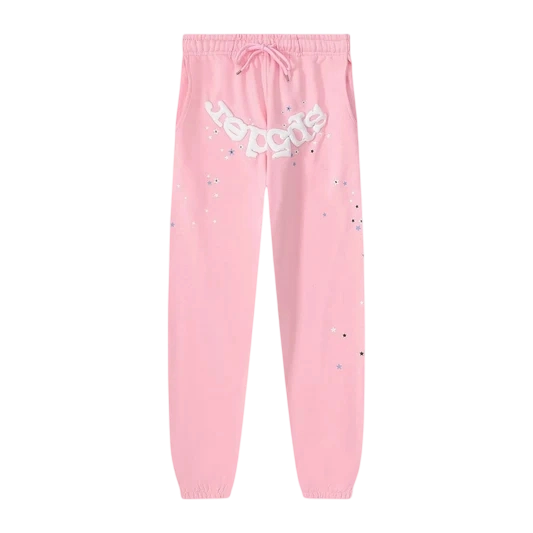 Sp5der Wait Web Sweatpant Grey Pink