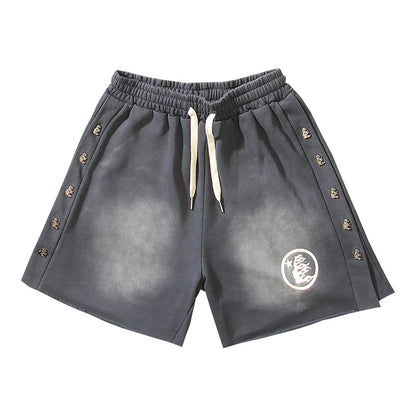 Hellstar Side Stripe Circular Logo Snap Shorts