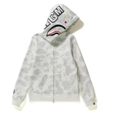 BAPE City Camo Shark Full Zip Hoodie White