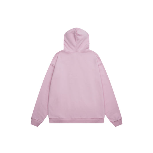 Vale Forever Pink Rhinestone Zip Up Hoodie Distressed
