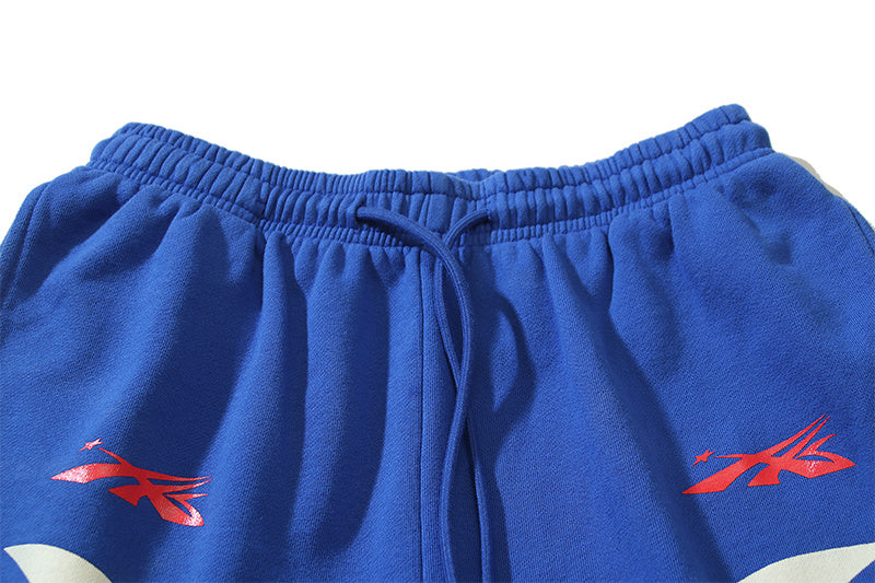 Hellstar Tribal Flame Graphic Print Sweatpants Blue
